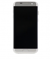 Samsung S7 Edge OLED Assembly Display With Frame (Silver)