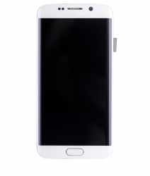 Samsung S6 Edge OLED Assembly Display With Frame (White)