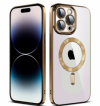 iPhone 15 Plus Soft TPU Case With Magnetic (Gold)